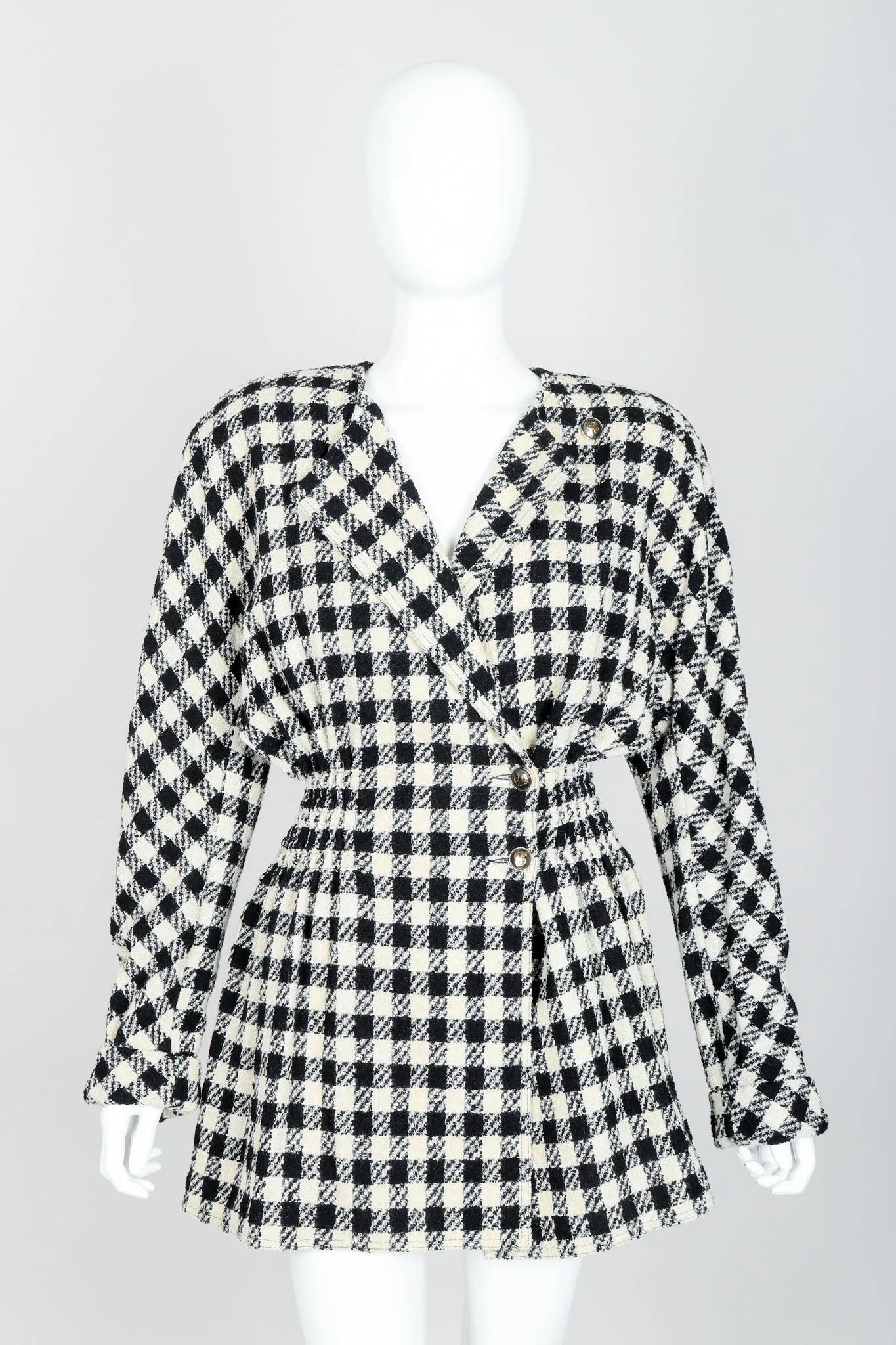 Bouclé Checked Jacket & Skirt Set
