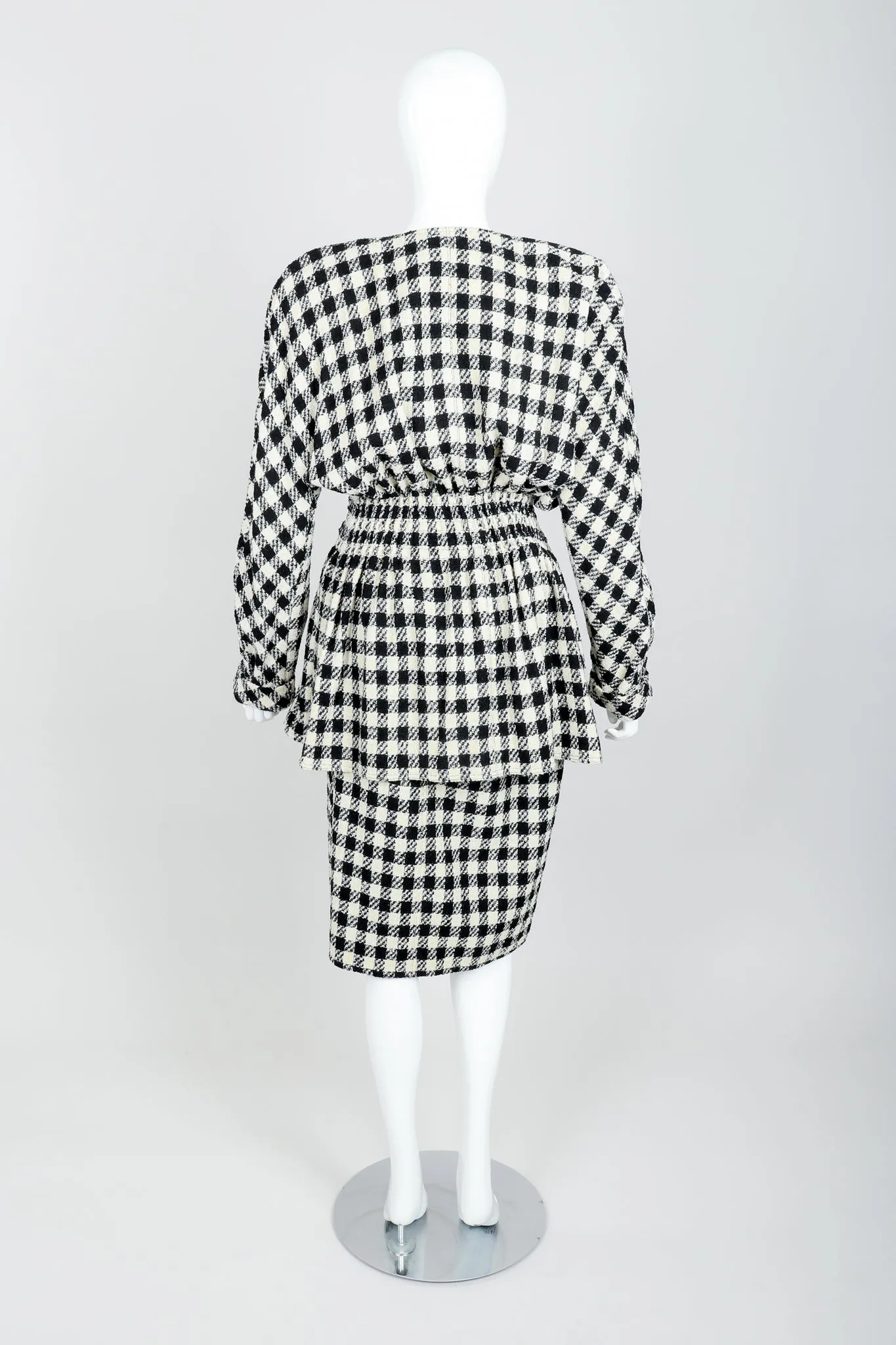 Bouclé Checked Jacket & Skirt Set