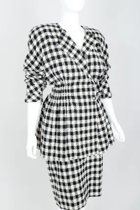 Bouclé Checked Jacket & Skirt Set
