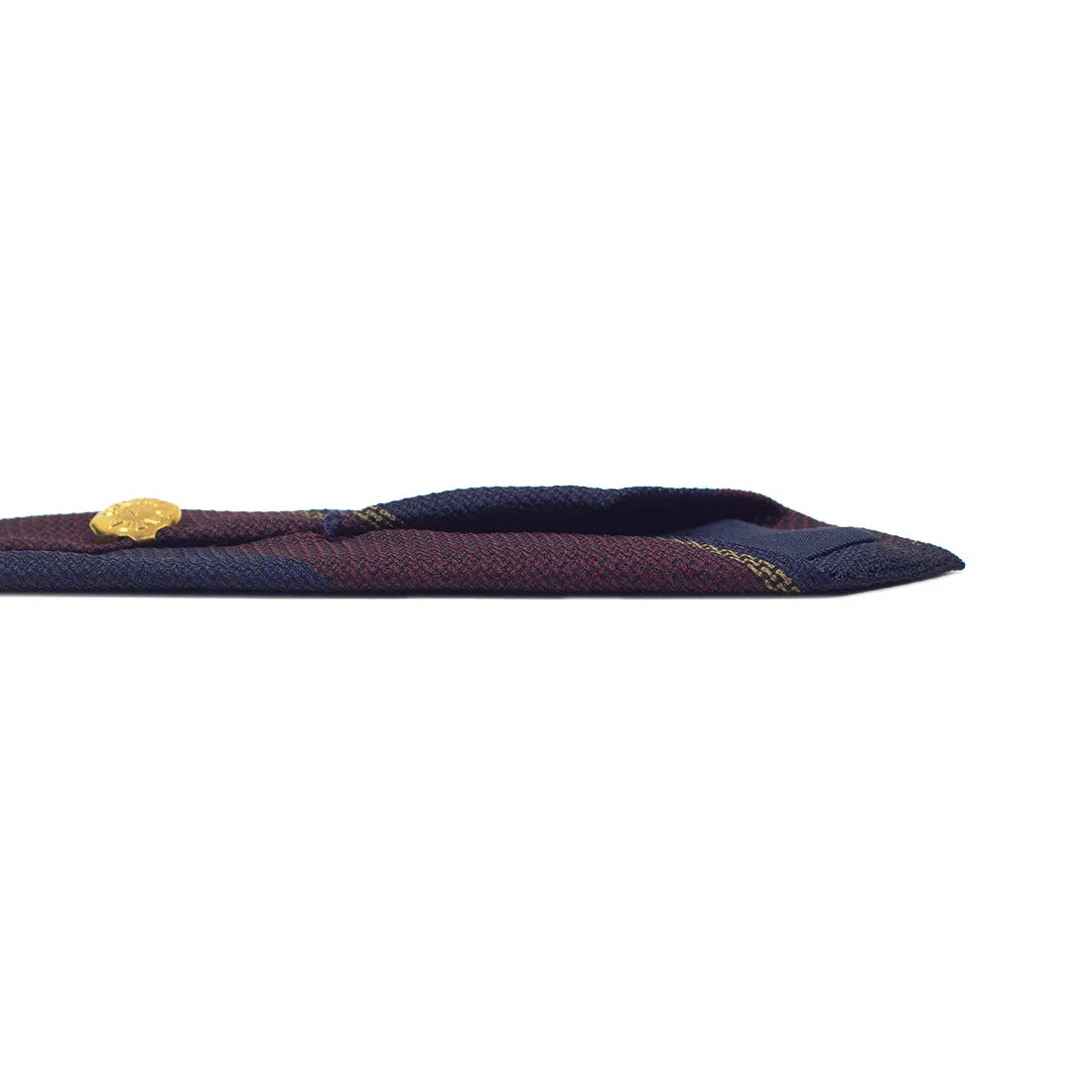 Navy & burgundy block stripe silk tie