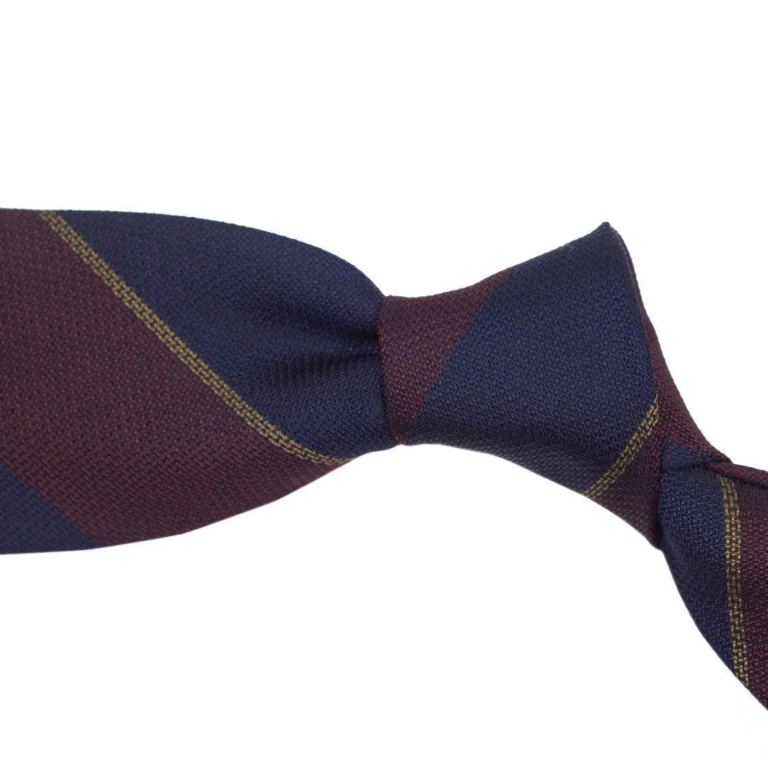 Navy & burgundy block stripe silk tie