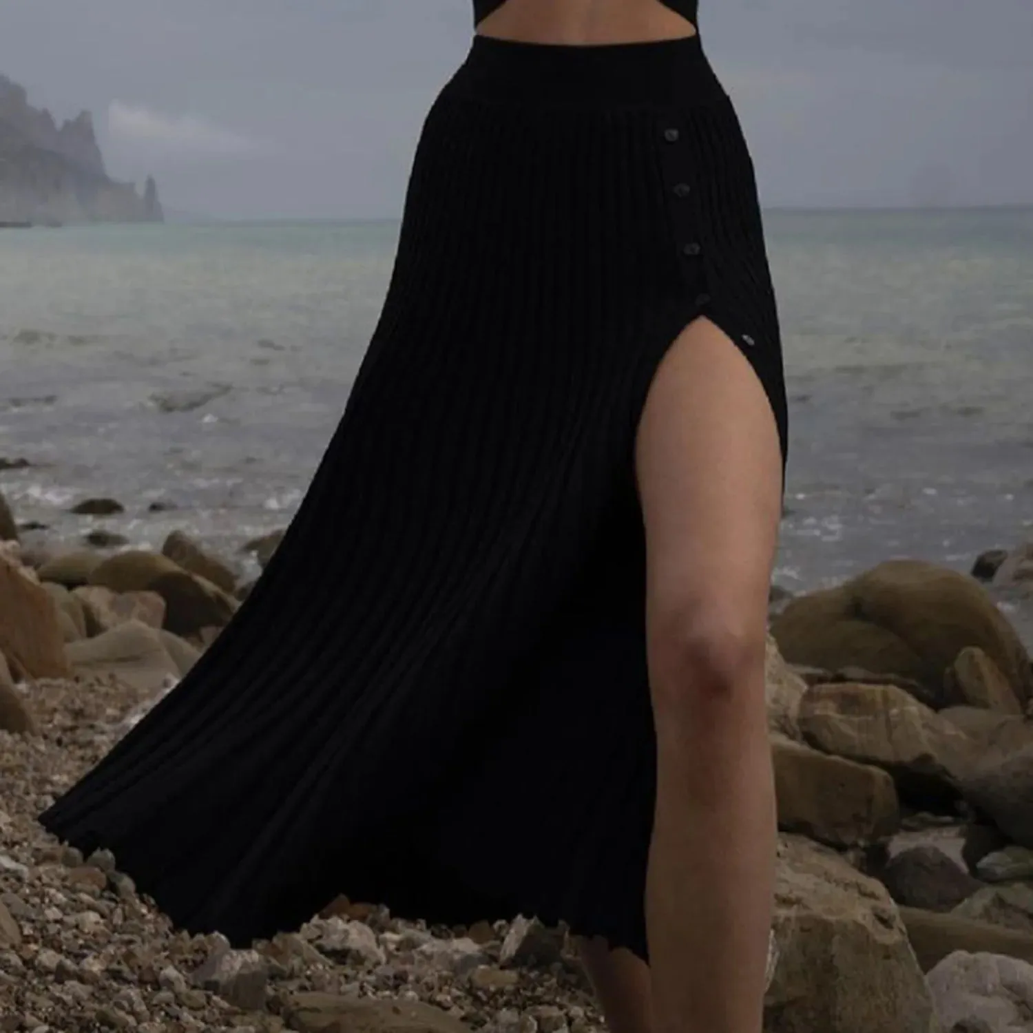 New White Knit Two Piece Women Sets Fall Ribbed Crop Top And Pleated Knitted Skirt Suits For Women Midi Dress Sets 2022