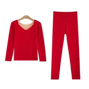 Thick Double Layer Warm Lingerie Women´s Thermal Clothing Set