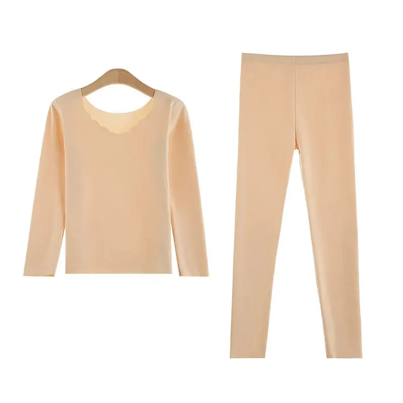 Thick Double Layer Warm Lingerie Women´s Thermal Clothing Set