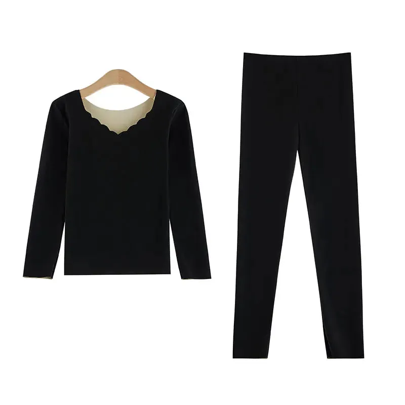 Thick Double Layer Warm Lingerie Women´s Thermal Clothing Set