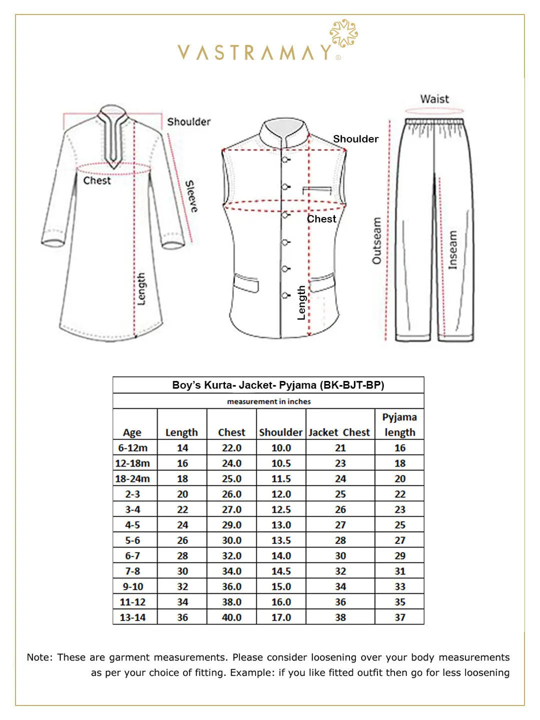 VASTRAMAY Boy's Cream Mirror Work Jacket And Pleated Kurta Pyjama Set