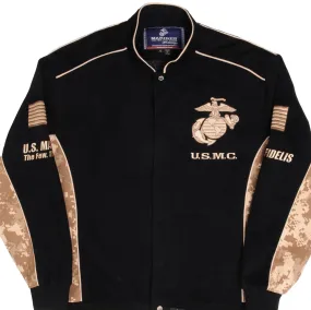 VINTAGE USMC US MARINE CORPS SOUVENIR NASCAR STYLE JACKET SIZE XL
